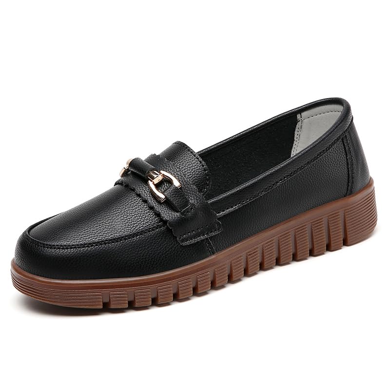 Image of Loafers for Women Business Casual Shoes Comfortable & Lightweight Round Toe Penny Dressy Slip On Work Flats