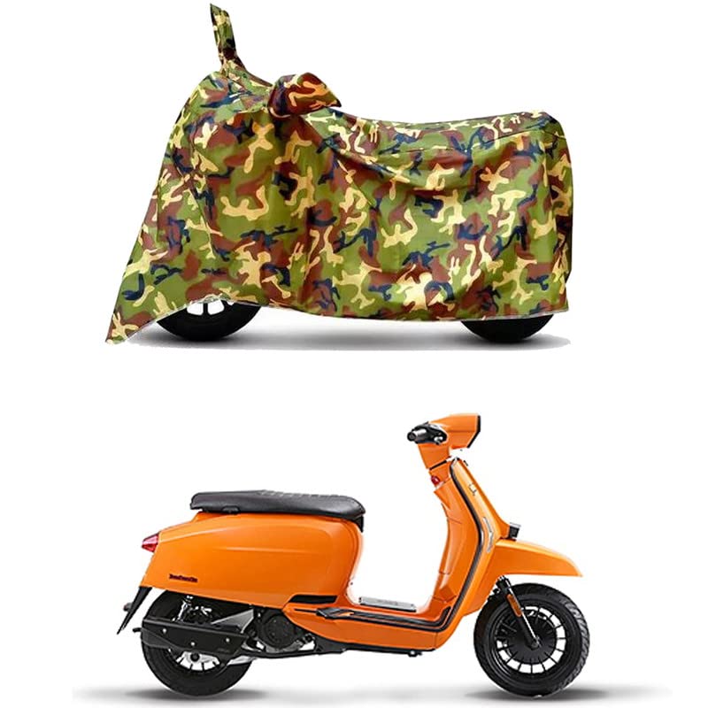 Image of Waterproof 100% PVC Coated Full Bike Scooty Two Wheeler Body Cover Compatible for Lambretta V125 /UV-Rays /Heat Protection /Birds Dropping /Scratchproof /Dust Proof s[6X6 Jungle Print]