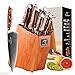 Damaststahl Messerset mit Holz Block Japanisches Messer Set Damaststahl VG10 - Küchenmesser Set Profi Kochmesser mit Scharfen Klingen G10 Ergonomischen (Rot)