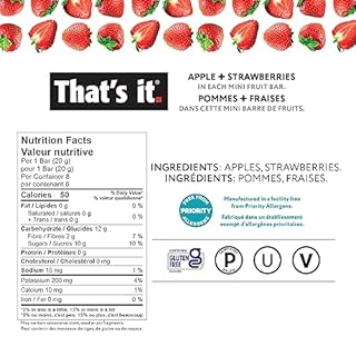 That's it. Mini Fruit Bars Variety (24 Pack) No Sugar Added, Plant-Based, Vegan & Gluten Free, Breakfast Bar, Paleo, for Children & Adults, Non GMO, Fiber (8 Blueberry, 8 Strawberry, 8 Mango)