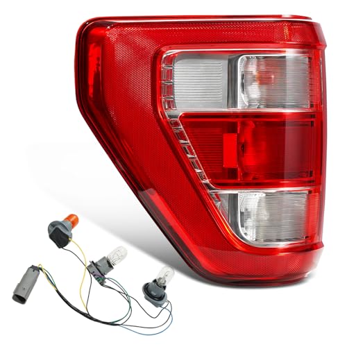 STRAUTOS Tail Lights Compatible With 2021 2022 2023 Ford F150 XL STX with Bulbs OEM Rear Tail Light Cover Assembly Left Driver Side Replace ML3Z13405E