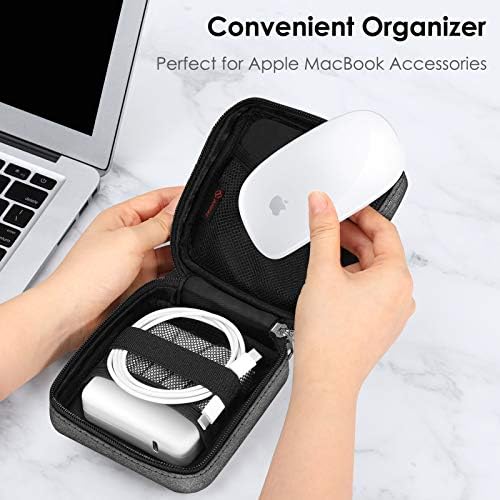 FINPAC Macbook Charger Organiser Case, Small Electronic Organiser Bag for MacBook Power Adapter, Portable Storage Travel Pouch for Laptop Accessories, Magic Mouse, USB Drives, GoPro, Gadget, Tech Gear