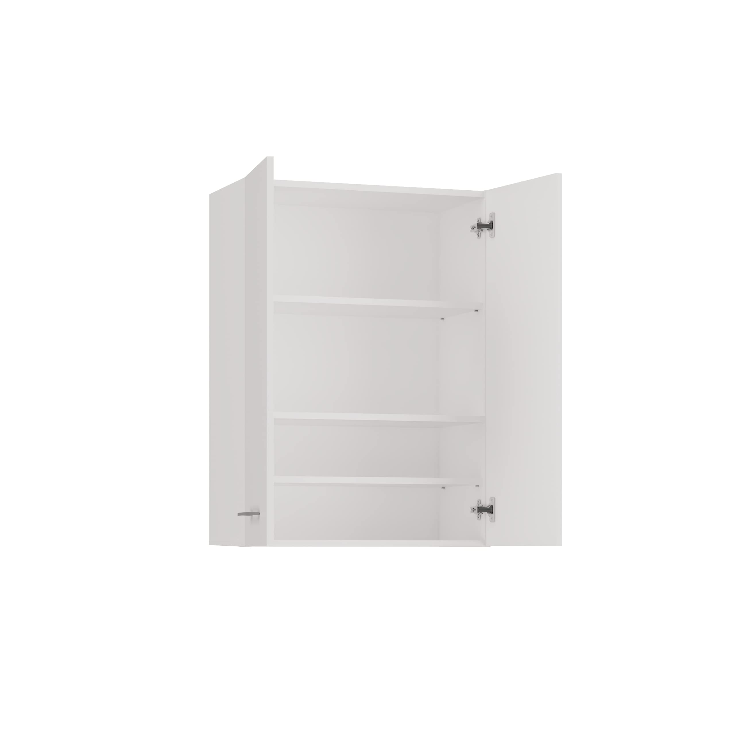 CDF Mobile Bagno Pensile Sospeso Sopra Lavatrice Scaffale a Muro con Ante Lunghe 4 Ripiani Chiusi Lavanderia 64 x 90 x 30 cm - Bianco