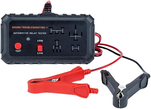 Automotive Relay Tester - 4 & 5 Pin 12V Auto Diagnostic Tool, Small Handheld DIY Car Tester with Battery Clips, Relay Testing Kit, Electrical Systems Tool