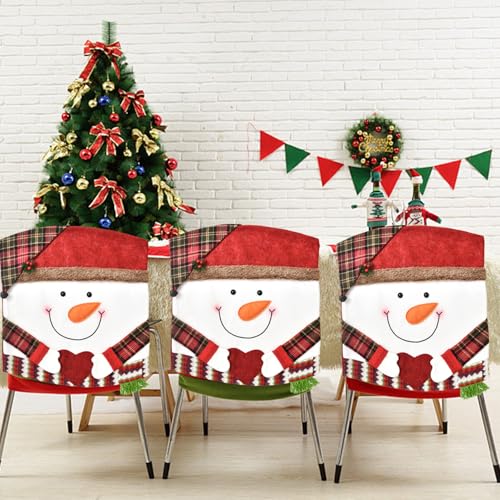 Couvertures chaise Noël douces pour protéger et décorer vos sièges de fête - 3