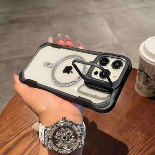 Coque iPhone 14 Plus antichoc magnétique transparente noire