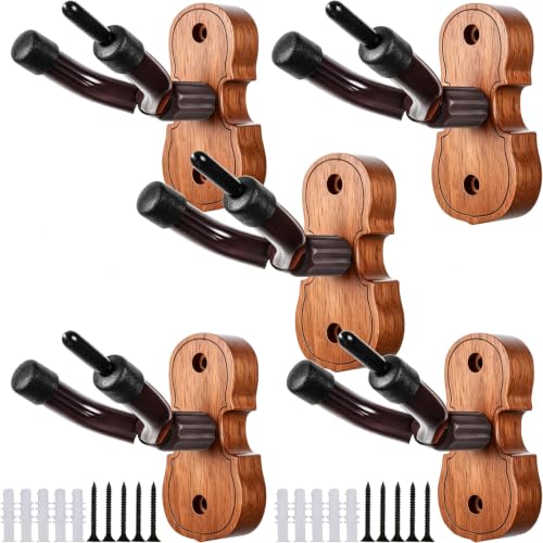 Violin Wall Mount Violin Hanger Stand (Violin Shape base hanger 5 Pack)