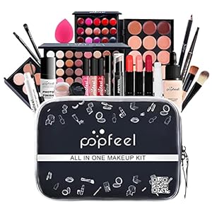 All-in-One Holiday Gift Makeup Set Cosmetic Essential Starter Bundle Include Eyeshadow Palette Lipstick Concealer Blush Mascara Foundation Face Powder – Makeup Kit for Women Full Kit