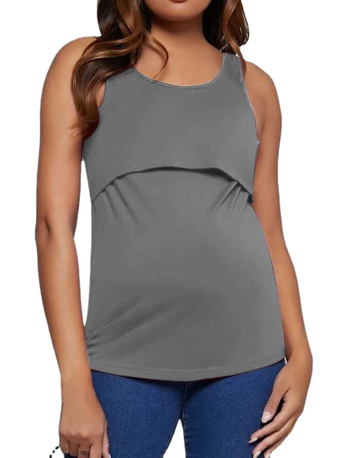 Gilet de grossesse sans manches gris XXL pour femme enceinte