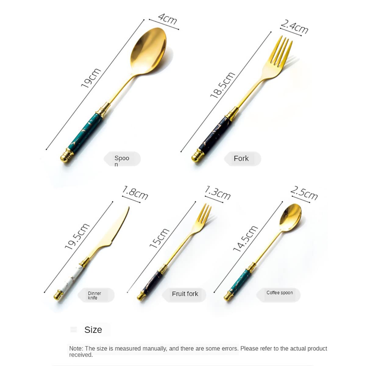 Ensemble de couverts en argenterie, ensemble marbre 24 pièces, céramique, fourchette, cuillère, couteau, acier inoxydable, ensembles vaisselle lavables au lave-vaisselle