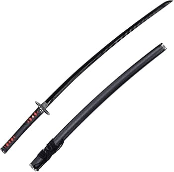 Amazon.co.jp: 模造刀 漆黒刀 ～大輪鍔 黒塗刀身～（しのびや特製観賞