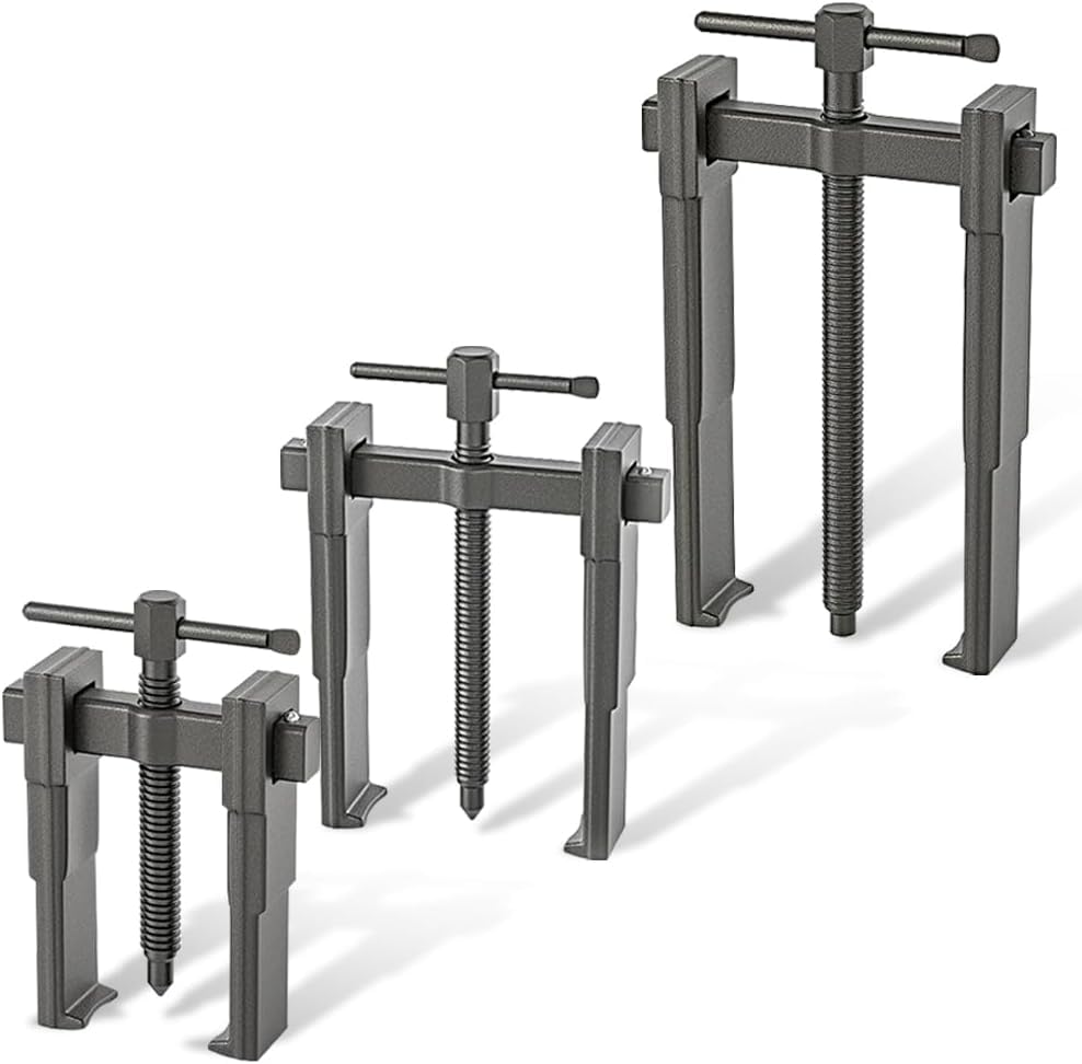 Vrietina 3 Stück Zweibacken Lagerabzieher Satz 3 4 6 20-85mm 2 Arme Kugellager Abzieher Zahnradlager Spezielle Dünne Klauen Polradabzieher Innen Außen Auszieher Werkzeug zum Radabbau 1-3 Tons
