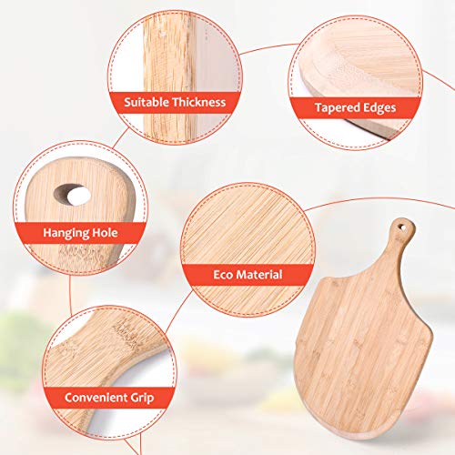Pizza Peel, Premium Bamboo Pizza Spatula Paddle Cutting Board Handle (Baking Pizza, Bread, Cutting Fruit, Vegetables, Cheese)
