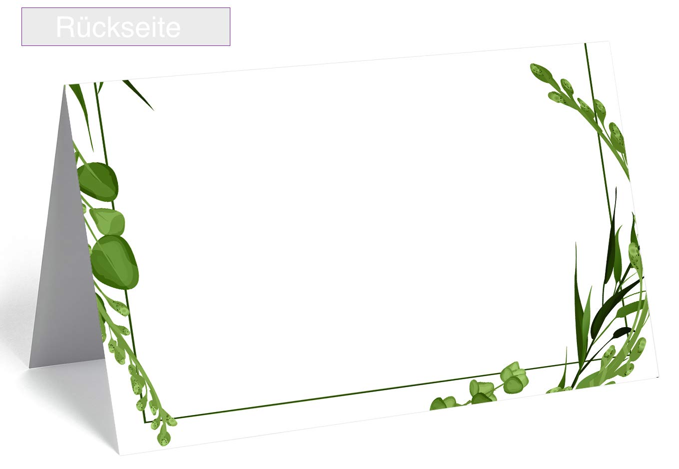 50 Premium Tischkarten Mit Blumenmotiv - 5,5x8,5cm Für Hochzeit & Feiern