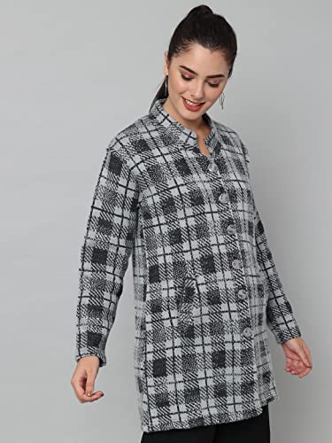 Image of eWools Women's Wool Blend Banded Collar Cardigan Sweaters