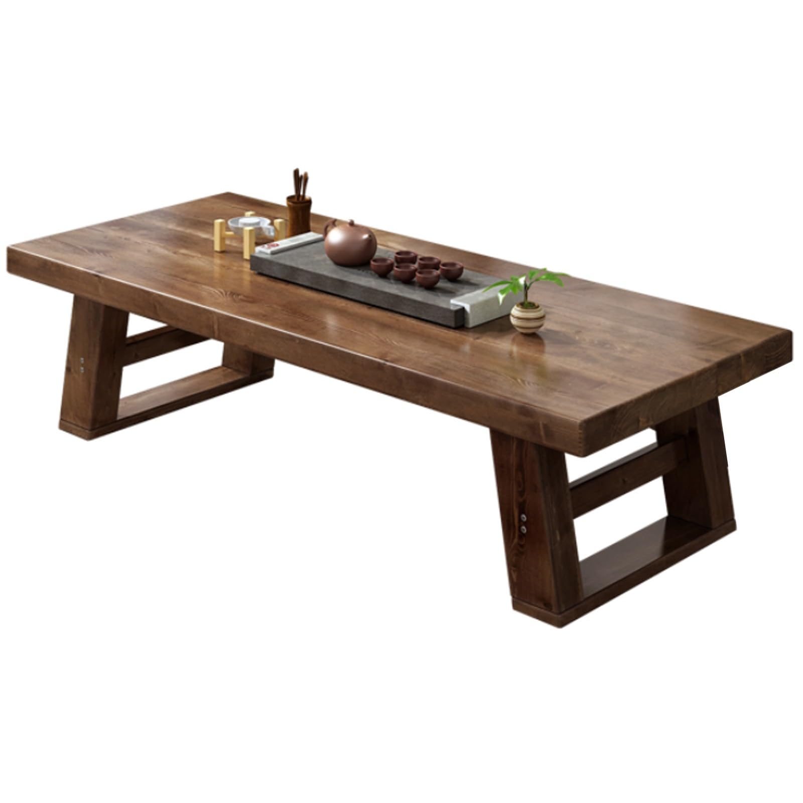 Table basse rectangulaire bois massif salon 120 x 60 x 35 cm