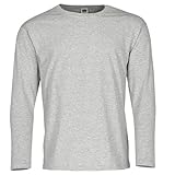 Fruit of The Loom LS Small Grey - Camiseta, Gris Heather, Small - 36/38