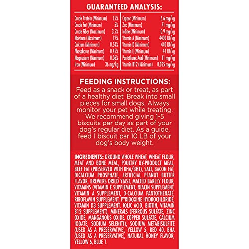 Image of Milk-Bone Peanut Butter Flavor Dog Treats for Small Dogs, 24 Ounce (Pack of 12), Crunchy Texture Helps Freshen Breath