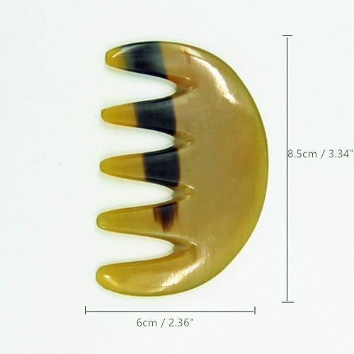 Miniatura 8 de i-lan Horn Gua Sha Tabla de raspar para SPA  Juego de herramientas de masaje de cuerno de búfalo de agua natural para cuerpo, cara, pies, manos,