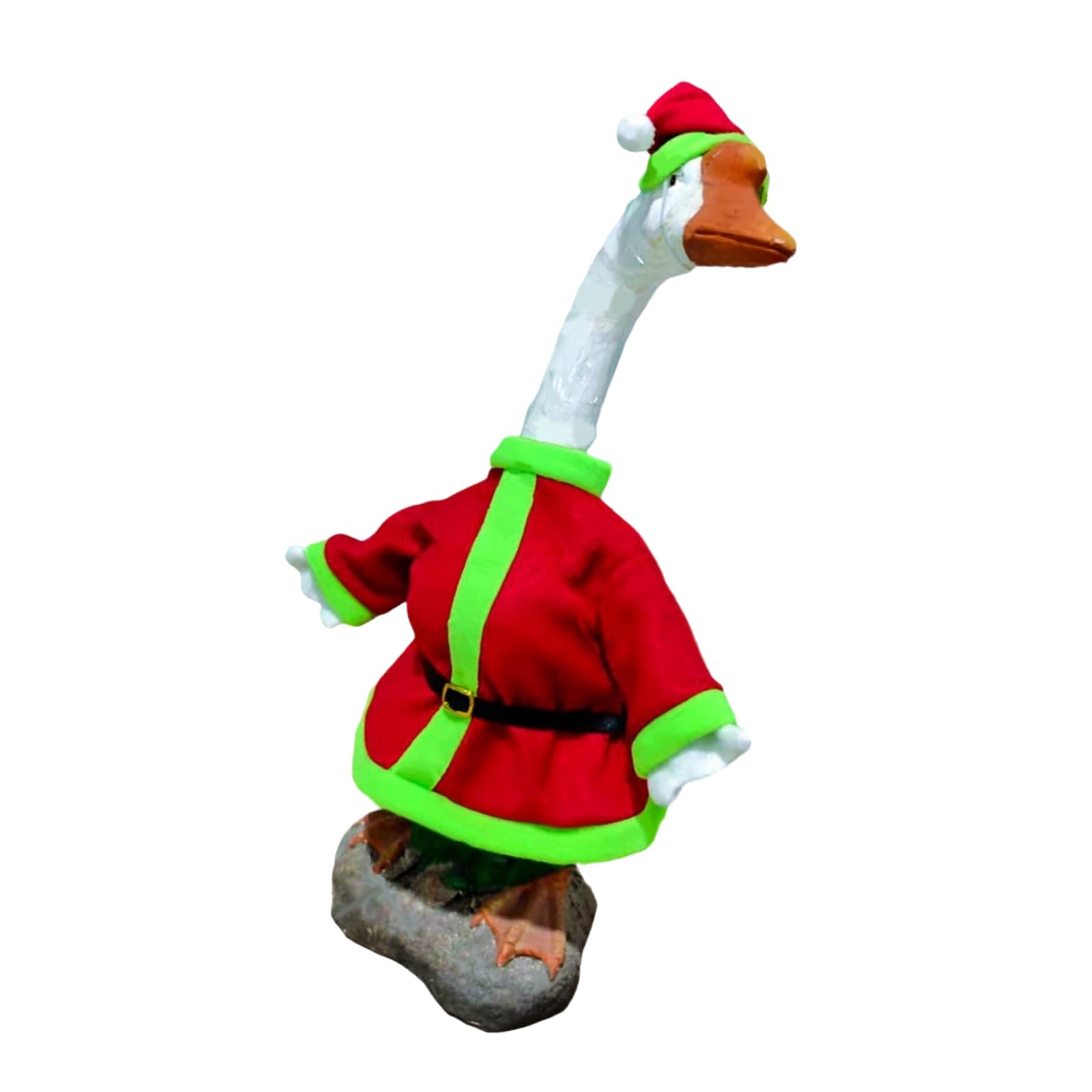 Msioytog Santa Costume Set for 23In Garden Waterfowl Statues Weather Immune Polyster Holiday Attire Outdoor Waterfowl Santa Suit Weather Resistant Polyester