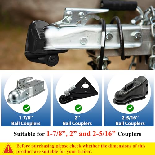 Image of Universal Trailer Hitch Locks, Durable Zinc Alloy Coupler Security Lock(Black)