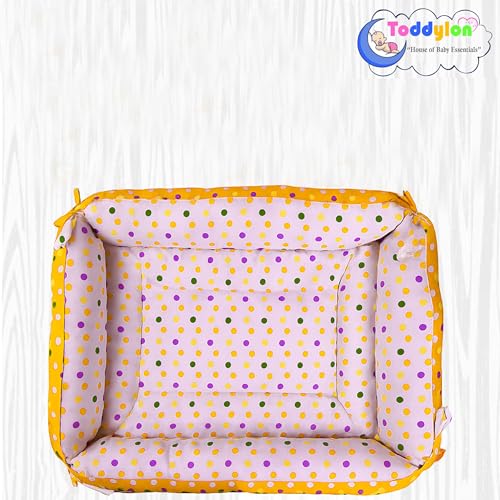 Image of Toddylon Baby Lounger Set Mosquito Net Cotton Essentials Infants Boy Girl (0-12 Months) Yellow