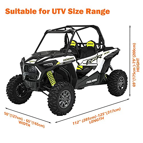 Neverland Utv Cover,300D Heavy Duty Oxford Material Side By Side Covers For Polaris Rzr Yamaha Rhino Can-Am Defender Honda Pioneer Kawasaki Mule Teryx 2-3 Passenger（Up To 125" L #TOP2