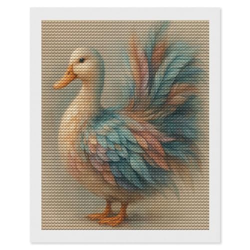 Peinture diamant 5D canard coloré maccbn pour décorer le salon et créer une ambiance cozy