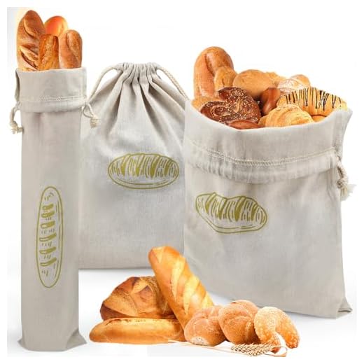 NAROSEBE 3 Piezas Bolsa de Pan Bolsa de Baguettes Bolsa de Almacenamiento de Pana 40 * 30cm、67 * 15cm Bolsa para el Pan Reutilizable Bolsa de Pan Algodón Cierre Cordón Bolsas de Almacenamiento de Pan