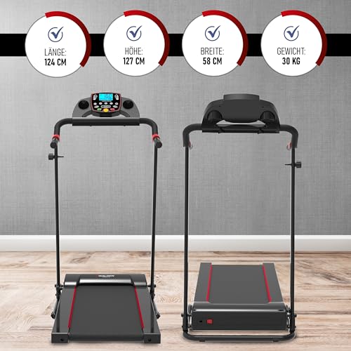 Elektrische loopband voor thuis, loopband, opvouwbaar, 10 km/u, 12 km/u, 1-2,5 pk, 12 vooraf ingestelde programma's, lcd-display 1-10 km/u, 1-12 km/u, model 2023, handmatige helling met 3 niveaus - Afbeelding 6