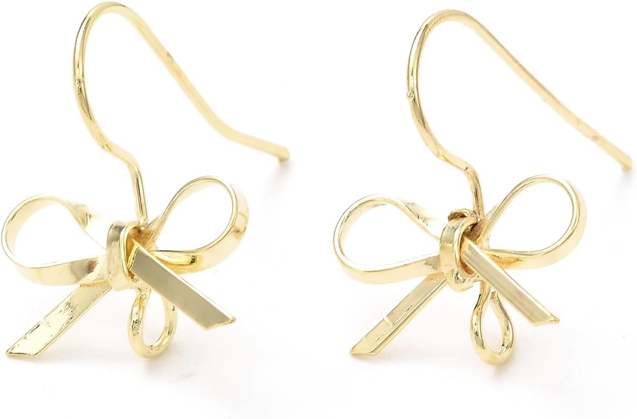 LiQunSweet 20 pcs Golden Color Vortex Theme Brass Earring Hooks with Loop Leverback French Real 18K Gold Plated Earwire for DIY Jewelry Earring Making Findings Decor