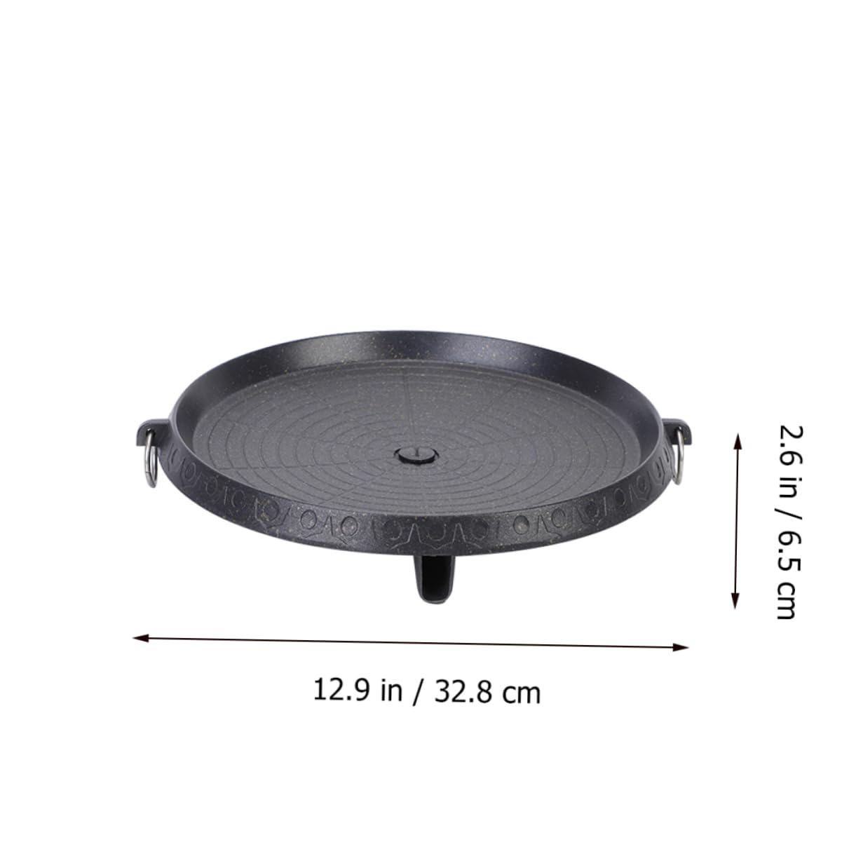 Padella Grill Antiaderente Rotonda in Ferro Nero per Barbecue All'aperto, Facile da Trasportare e Compatta, per Arrostire in Giardino