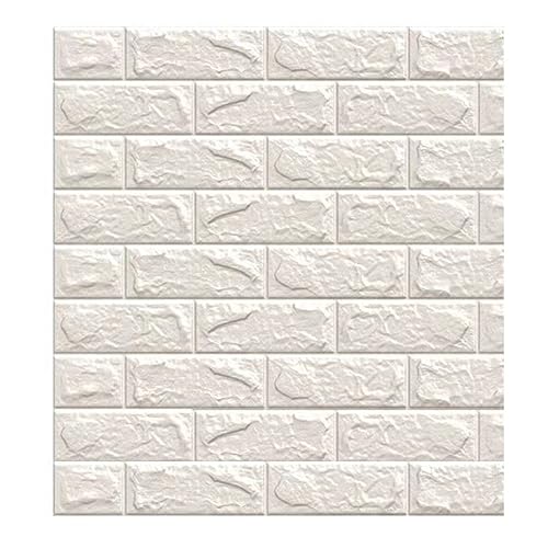 Carreaux muraux en mousse 3D effet brique blanche premium - 2