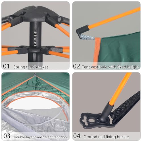 Carpa ligera impermeable para camping y mochilero 4 personas miniatura 6
