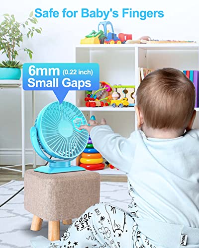 Liangjj 6.5-Inch Small Desk Fan, 3 Speeds Mini Fan Super Quiet, 720° Adjustment Usb Powered Portable Personal Table Desktop Fan, Electric Plug In Cooling Fan For Home Office Travel, Blue #TOP6