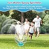 MoKo Water Spray Sprinkler for Kids-Cute Sprinkler with 8 Wiggle Tubes and 2 Hose Clamps Outdoor Sprinklers Summer Octopuses Toys for Garden Backyard Lawn Splashing Fun Toys for Boys Girls, Light Blue