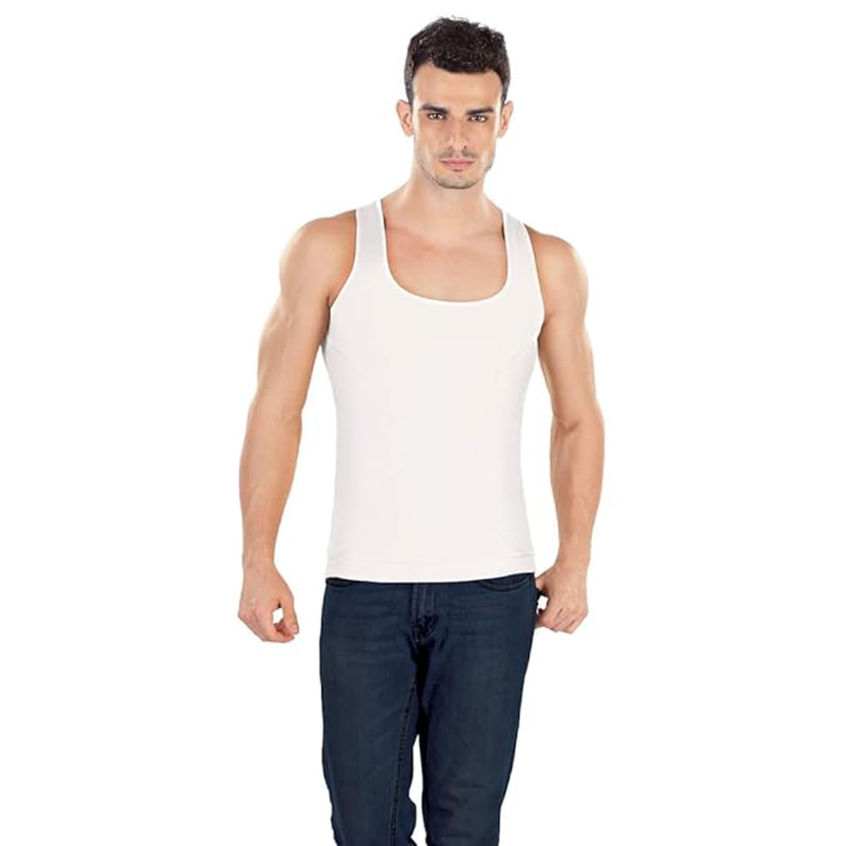 romano nx Men’s Slimming Body Shaper Vest Shirt Abs Abdomen Slim Stretchable Tummy Tucker Vest-picture-18