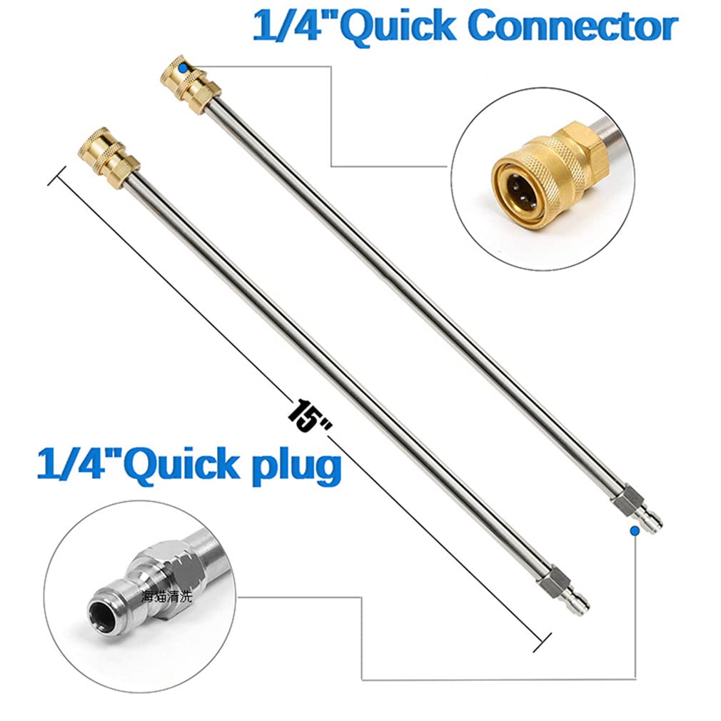Limpiador de Superficies con hidrolavadora Plana de 16 Pulgadas con Ruedas, Conector rápido de 1/4", 2 Varillas Extensibles, para Limpiar entradas de Autos, aceras y Patios.