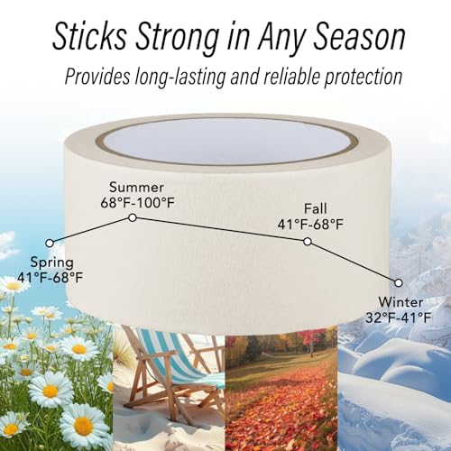 Image of White Painters Tape - 2 Inch Wide Masking Tape - Multi-Surface, Smart Adhesion, Indoor & Outdoor - Paint Tape for Artist, DIY, Labeling, Car, General Purpose - 90FT Total
