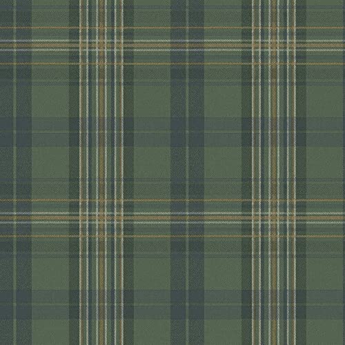 MSHDO Austin Green Plaid Wallpaper