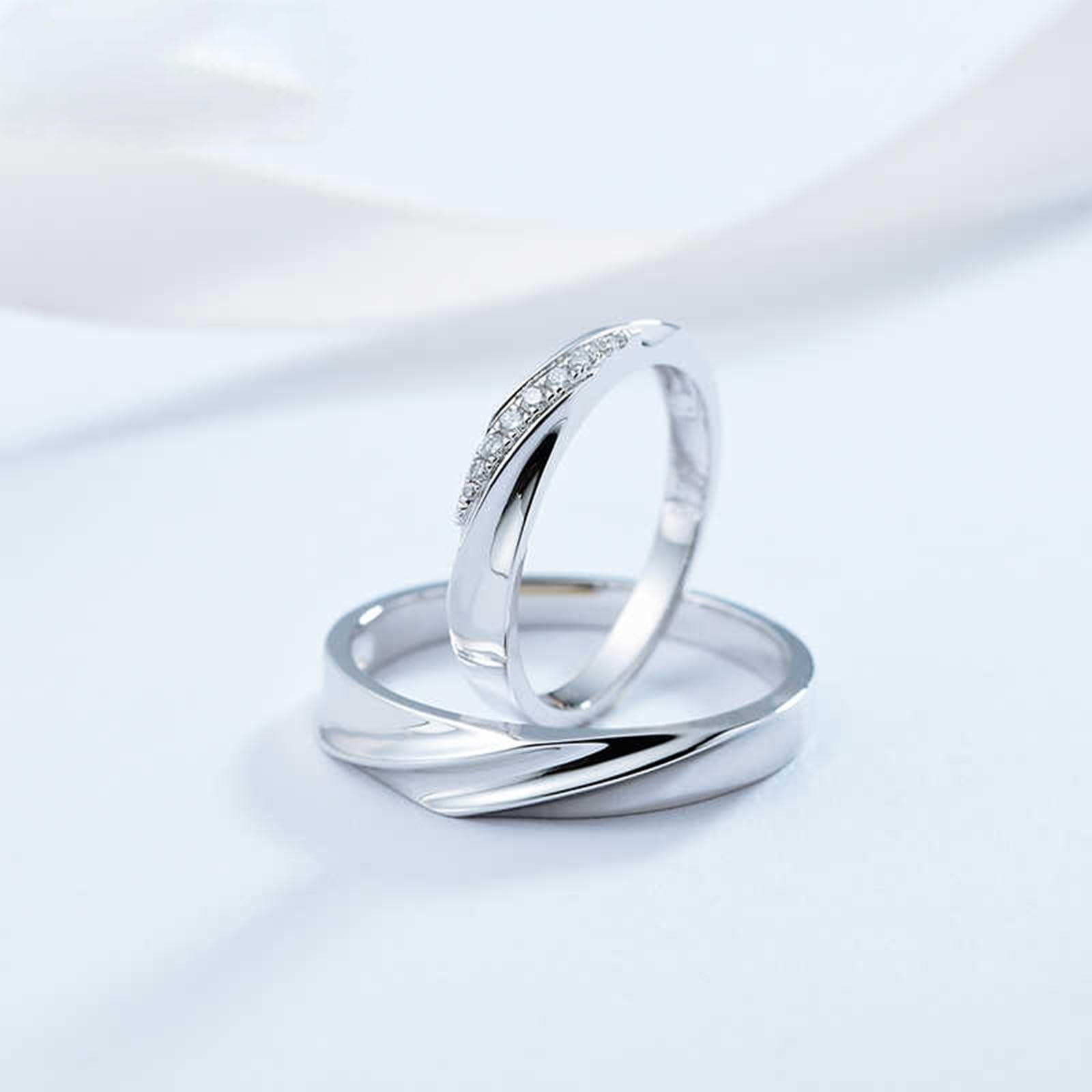 Anillo para hombre, sin piedras preciosas, oro auténtico 375, anillos de compromiso, oro blanco de 9 quilates, alianzas de boda auténticas, 3,9 mm, para hombres, talla 63 (20,1)