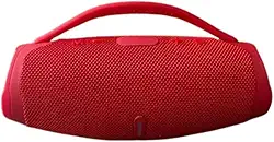 Caixa de Som Port?til Bluetooth Boombox 3, Estilo Retr?, Grave Potente, ? Prova d'?gua, Bateria Recarreg?vel, Ideal para Praia, Festa, Viagem, Cor Vermelha