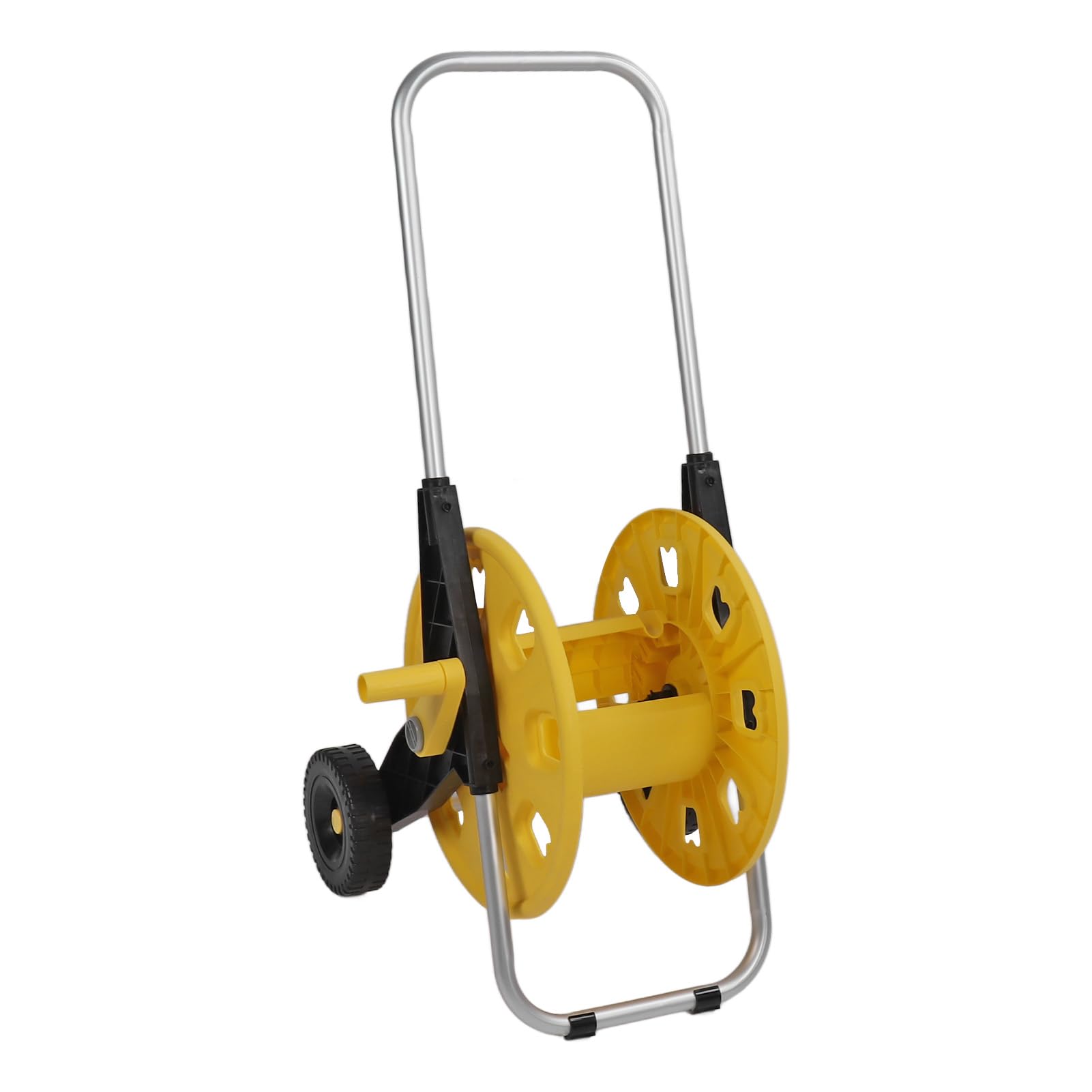 Jeanoko Carrello Avvolgitubo da Giardino con Ruote per Carichi Pesanti per Prati Professionali, Giardini e Terrazzi, capacità del Tubo da 60 M, Colore Giallo