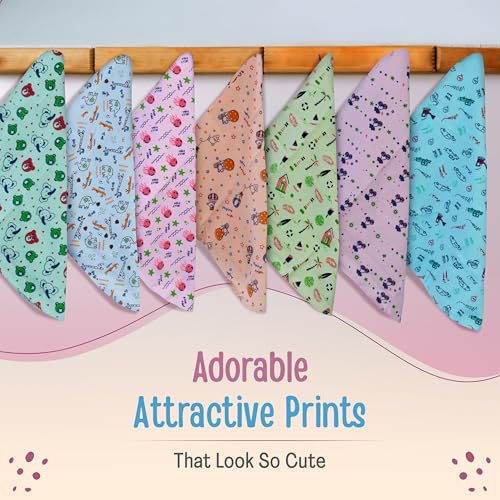 Image of LuvLap Hosiery Cotton Cloth Premium Baby Washcloth for New Born, Washable (30 cm x 30 cm), Reusable, Absorbent, Extra Soft Face Towels /Washcloth for Babies, Starfish Print, Pack of 21 Pcs, Multicolour