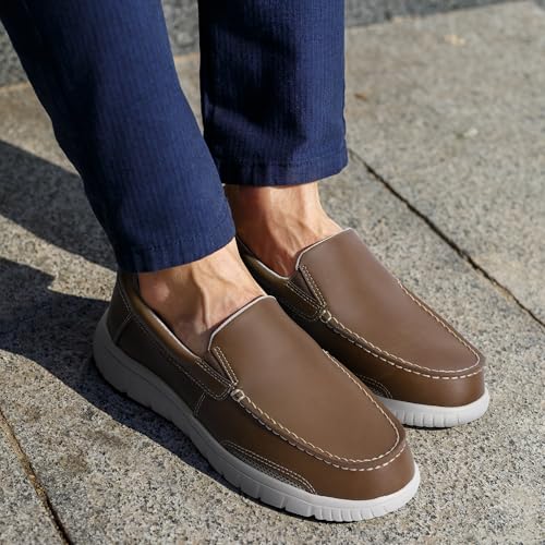festooning Men's Loafers Arch Support Moccasin Faux Leather Slip On Loafer Comfy Lightweight Casual Vintage Flat Walking Shoes2