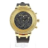 Gold Black Hip Hop Iced Out Bling Unique Folding Clip Band Baller Wrist Watch