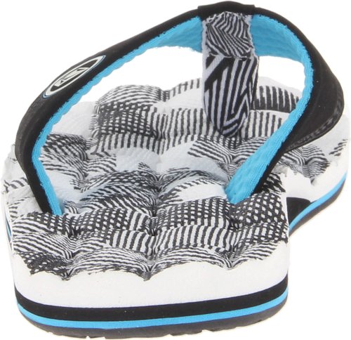 Image of Volcom Men's Recliner Sandals - Water-Friendly Flip Flops with Recliner Comfort Foam Footbed, Black Combo, 10