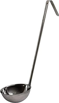 Professional Stainless Steel Heavy Duty Cooking Soup Ladle Long Handle with Hook 10oz