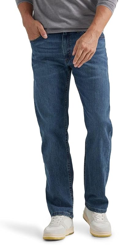 Wrangler Authentics Jean de cintura flexible y ajuste regular para hombre