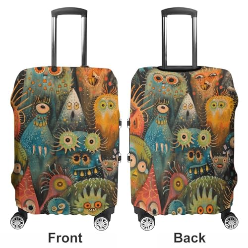 Travel Luggage Cover Suitcase Cover Suitcase Protector Different Monster Styles Luggage Covers Washable Baggage Cover Elastic Anti-Scratch Suitcase Case Protector for Adult Personalized Suitcase Cover3